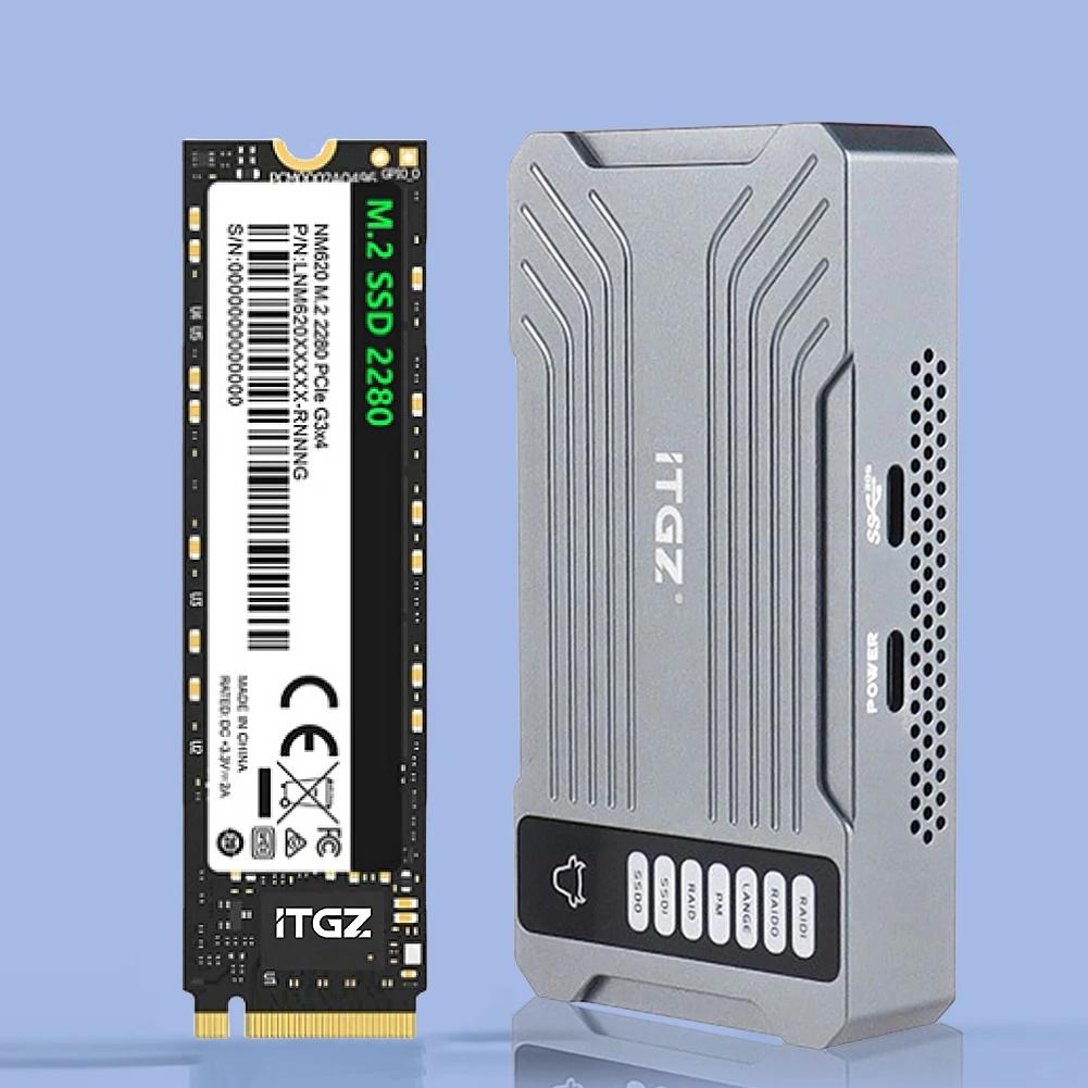 PC ƮϿ  ϵ ̺ Ŭ, M.2 NVME SSD RAID ̽,   USB3.2 Gen2, 20Gbps , M Ű SSD Ŭ